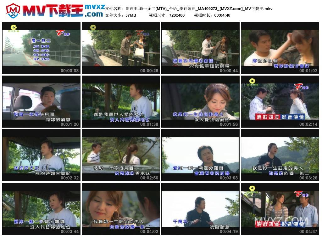 陈茂丰-独一无二(MTV)_台语_流行歌曲_MA109273